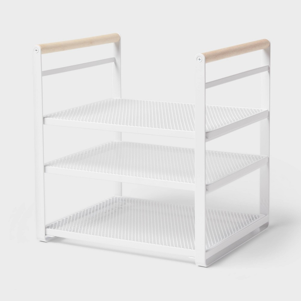 Metal 3-Tier Adjustable Shelf Box Organizer White - Brightroomâ„¢