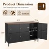Mlezan 6 Door Metal Storage Cabinet,TV Stand Entertainment Center Media Console Table with Storage, Adjustable Feet（BLack） - 2 of 4