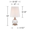 Regency Hill Ida Traditional Accent Table Lamp 15" High Crystal Sphere White Empire Shade for Bedroom Bedside Nightstand Office Family House Home - 4 of 4