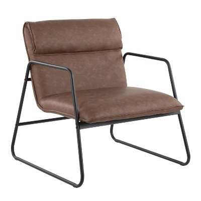 Casper Armchair Leather/Steel Black/Espresso - LumiSource