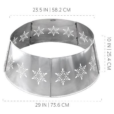 Large Silver Snowflake Enamel Christmas Tree Collar