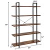 Costway 5-Tier Bookshelf Industrial Bookcase Open Storage Shelf Display Rack - 3 of 4