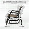 Resenkos Swing Glider Chair,  Outdoor Chair,Porch Glider, Metal Frame Swing Glider Chair with Breathable Mesh Fabric, Curved Armrests, Brown - 4 of 4