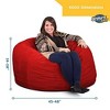 Ultimate Sack 4ft Bean Bag Chair, Oversized Comfortable Indoor Floor Lounger, Giant Foam-Filled Furniture for Relaxing, Red Suede - 4 of 4