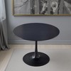 Black Tulip Table Mid-century Dining Table for 4-6 people With Round Mdf Table Top, Pedestal Dining Table, End Table Leisure Coffee Table - 2 of 4