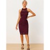 INSPIRE CHIC Women's Elegant Lace Halter Neck Sleeveless Bodycon Cocktail Sheath Dress - image 4 of 4