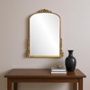 HomeRoots 34" Antiqued Gold Wood Baroque Arch Framed Accent Mirror - 2 of 4