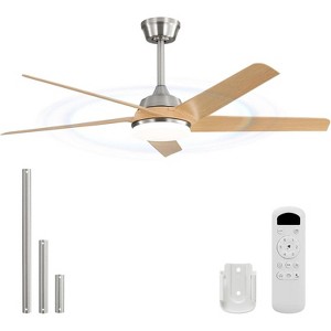 52 Inch Low Profile Ceiling Fans Light Kits with Remote Modern ABS Blades High Speed LED Ceiling Fans for Bedroom Living Room Outdoor Indoor - 1 of 4