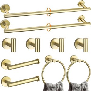 10 Pieces Brushed Nickel Bathroom Hardware Accessories Set, 27.5 Inch Towel Bar Set - 1 of 4