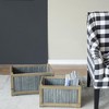 NAYSAYE Set of 2 Rectangular Rustic Planters with Galvanized Metal and Wood for Indoor and Outdoor Gardening, Brown and Silver, 22"*16"*14" - 3 of 4