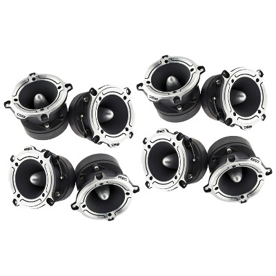DS18 Car Stereo PRO TW220 1 Inch Voice Coil 350 Watt 4 Ohm Aluminum Super Bullet Tweeter with Built In Crossover for Car Audio Sound System (8 Pack)