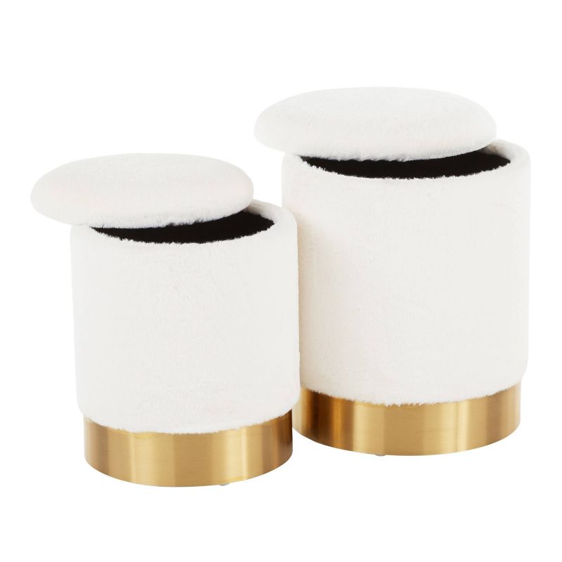 Set of 2 Marla Contemporary Glam Nesting Ottomans - LumiSource, 5 of 13