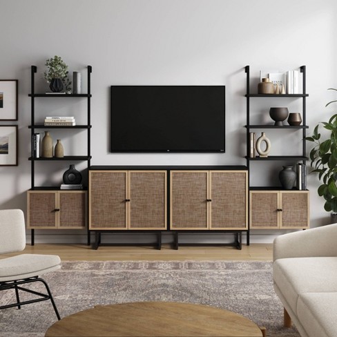 Nathan James Kova Rattan Tv Wall Unit For Tvs Up To 50 Target