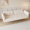 Aukfa 69.7" FutonConvertible Folding Bed Couches with 3 Adjustable Backrests, Sleeper Sectional Sofa with Throw Pillow, for Living Room Apartment - 3 of 4