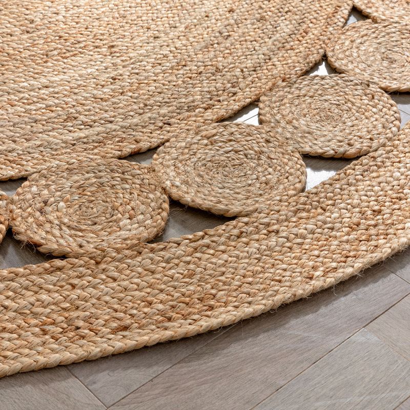 Well Woven Ellie Hand-Braided Geometric Jute Natural Area Rug, 5 of 10