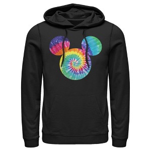 Men's Mickey & Friends Rainbow Tie-Dye Mickey Mouse Logo Pull Over Hoodie - 1 of 4
