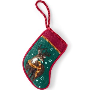 Lands' End Mini Needlepoint Christmas Stocking - 1 of 4