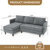 L Shape Sofa Couch,  76 Inch Chenille Sectional Sofa with Storage, Small Couch for Living Room Apartment - 3 of 4