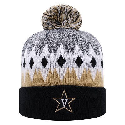 NCAA Vanderbilt Commodores Men's Jagged Knit Cuffed Beanie with Pom