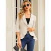 Women's 3/4 Sleeve Cropped Blazer Lightweight Open Front Cardigan Jacket for Business Causal - 3 of 4