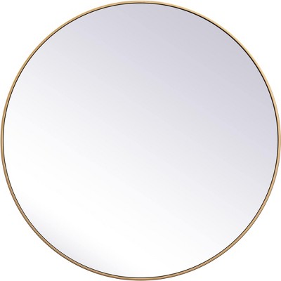Elegant Lighting Metal frame round mirror 45 inch in Brass
