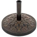 Best Choice Products 18in Round Heavy-Duty Steel Patio Umbrella Base Stand w/ Rust-Resistant Finish - Bronze