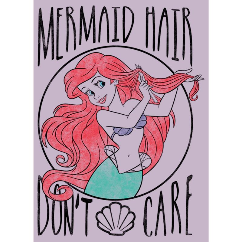 Junior's The Little Mermaid Ariel Hair Don't Care Crop T-Shirt - Tie Dye - X Large, 2 of 4