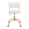Vynxaria Tania Contemporary Task Chair in Gold Metal and Cream Velvet by LumiSource - 4 of 4