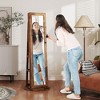 HOMCOM Jewelry Cabinet, 360° Swivel Jewelry Armoire with Full-Length Mirror, Storage Shelves, Interior Small Mirror, for Bedroom Living Room, Brown - 3 of 4