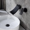 ChicFurnit Bathroom Sink Faucet Wall Mount Waterfall Spout Precision Control for Contemporary Sinks, Black, 12.4"*10.2"*5.1" - 2 of 4