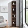 Tall Narrow Bookcase with Anti-Tip Kit and Adjustable Shelves for CDs, DVDs and Books 70.87in -3irtyhousy - 2 of 4