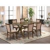 HomeStock 7-Piece Distressed Jacobean Finish Solid Wood Top Dining Table with 6 Parson-Chairs - 2 of 4
