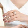 Guili Radiance Sterling Silver Gold-Plated Princess-Cut Cubic Zirconia Cocktail Ring, A Timeless Statement of Elegance and Glamour, Sizes 6, 7, 8 - 3 of 3