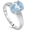 Pompeii3 2ct Oval Blue Topaz Vintage Engagement Ring 10K White Gold - 3 of 4