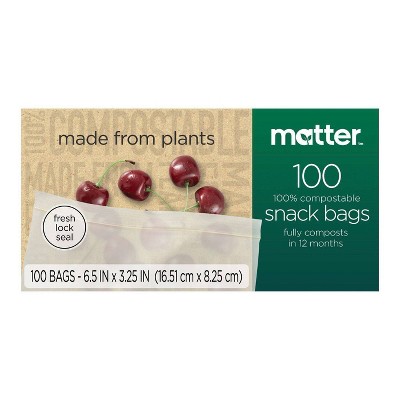 Matter 100% Compostable Snack Bags - 100ct