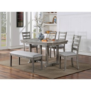 6-Piece Dining Set with Kitchen Table, 4 Chairs and Bench - 1 of 4