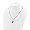 Chisel Stainless Steel Polished Black IP-plated Edges Cross Pendant on a 20" Box Chain Necklace - 4 of 4
