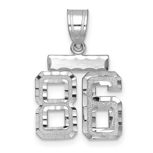 Black Bow Jewelry 14k White Gold, Varsity Collection, Small D/C Pendant, Number 86 - 1 of 3