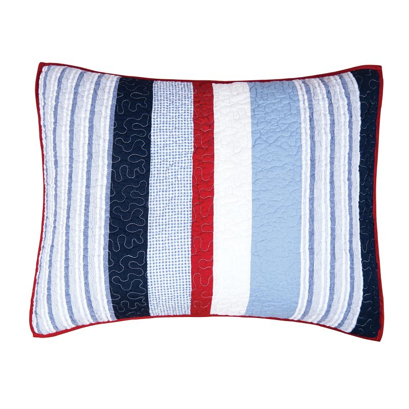C&F Home 20" x 26" Preston Nautical Stripe Standard Pillow Sham - Machine Washable, 1 of 5
