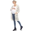 Maternity Leopard Print Open Front High Pile Fleece Coat -White Mark - 3 of 4