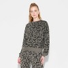 Women's Leopard Bats Fleece Graphic Sweatshirt - Charcoal Gray - 2 of 3
