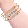 3 Piece Rose Gold Tone ID Tension Bangle Set for Women with Modern Design - 3 of 4