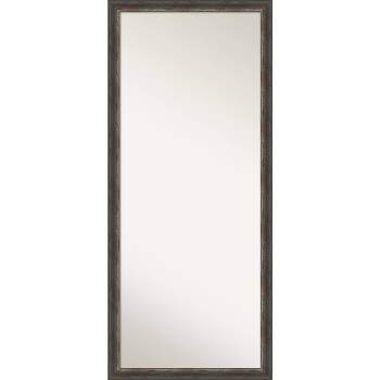 28" x 64" Bark Rustic Framed Full Length Floor/Leaner Mirror Charcoal - Amanti Art