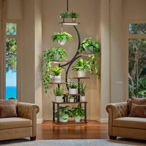 Plant Shelf With Grow Lights,8 Tiered Plant Stand,Plant Stand For Indoor Plants,S-Shaped Plant Rack For Livingroom Furniture Indoor -The Pop Home - 1 of 4