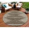 Coffee And Ivory Abstract Washable Indoor Outdoor Area Rug - 2 of 4