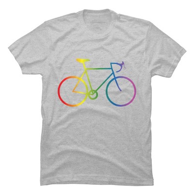Adult Design By Humans Rainbow Bike Cyclist Pride By Bonganva T-Shirt