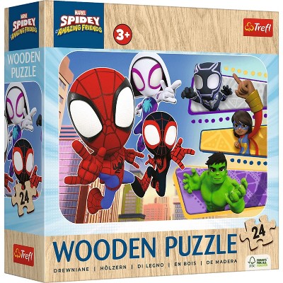 Trefl Wood Craft 24 Piece Wooden Puzzle - Marvel Brave Spidey and