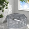 Bencmate Pet Crates and Houses 6 Panel Pet Playpen Lockable Gate Spacious Stable Easy Setup for Indoor and Outdoor, Gray, 67.24"*67.24"*23.7" - 4 of 4