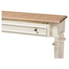 Marquetterie French Provincial Style Weathered Oak & Distressed Wood Console Table - White - Baxton Studio: Vintage, Carved Legs - 3 of 4