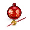Blush Ornament Drink Tumbler, Christmas Tree Ornament Glass, Holiday Drinkware, Vintage Style Christmas Party Decoration Wine Globe, 14 oz, Red - 3 of 3